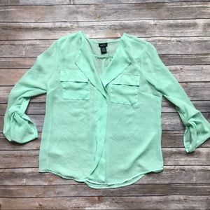 Sheer mint green blouse